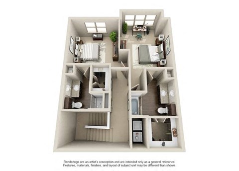 Floorplan_C2_main at The Atlantic Highland Park, Dallas, 75209